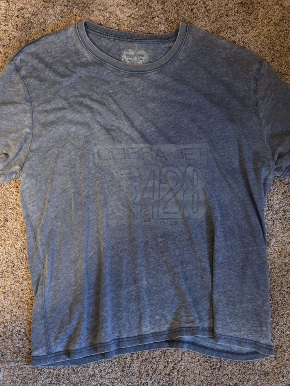 Lucky Brand Faded Blue Graphic Crewneck Tee